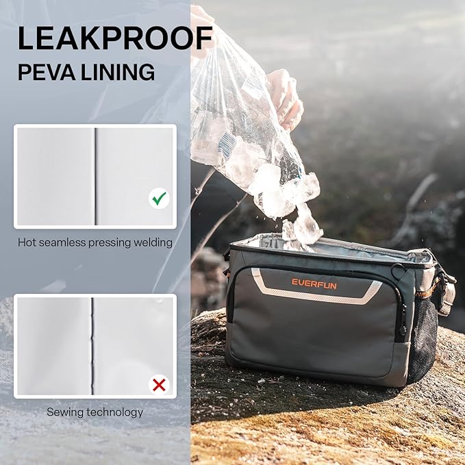 EVERFUN Small Cooler Bag 24/48 Can Insulated Lunch Box Double Deck Soft Leak-Proof Waterproof Collapsible Ice Chest for Men Women Work Travel Car Trip Picnic Beach