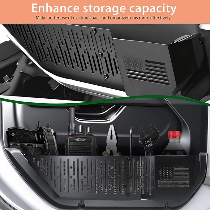 Upgraded for Jeep Wrangler accessories Metal Front Door Storage Pockets for 2018-2025 Jeep Wrangler JL JLU 4XE accessories for 2020-2025 Jeep Gladiator JT accessories Door Side Insert Organize Box