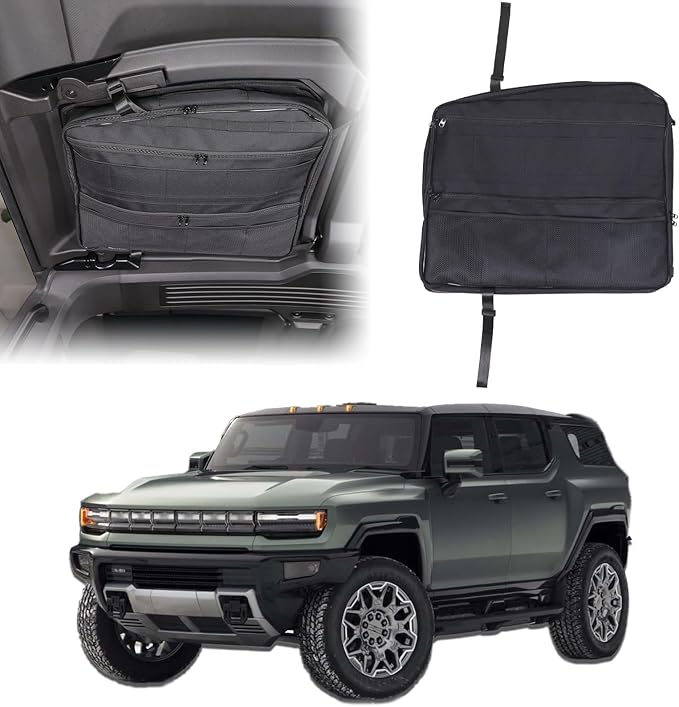 Car Sunroof Organizer Bag Compatible with 2024 2025 Hummer EV Hardtop Roof Panel Storage Bag Waterproof Foldable Multi-Function Car Rooftop Carrier Sunroof Storage Bags (Rear Top Roof Glass-Left)