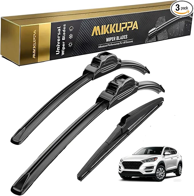 MIKKUPPA 26"+16"+14" Windshield Wiper Blades Replacement for 2016-2021 Hyundai Tucson, Front & Rear Wiper Blades Set, Durable Stable Quiet All Season (Pack of 3)