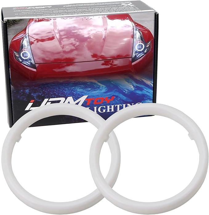 iJDMTOY Frosted Surface 6000K Xenon White SMD LED Angel Eyes Halo Ring Kit Compatible with Nissan 2006-2009 350Z, 2010-2020 370Z Fairlady Z
