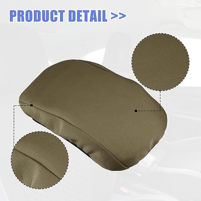 X AUTOHAUX Car Center Console Armrest Cover for Chevrolet Equinox 2018-2023 Neoprene Interior Arm Rest Cover Elbow Cushion Pad Deep Brown