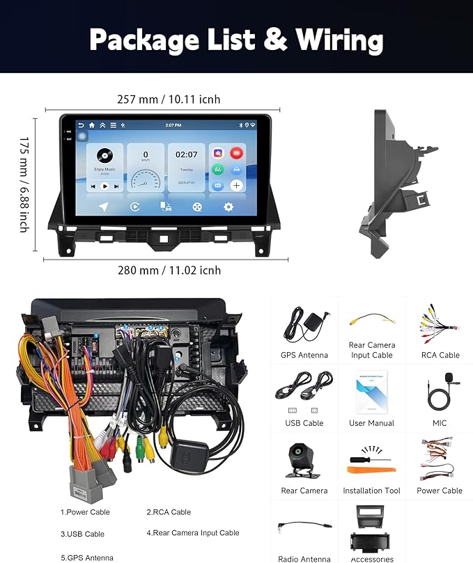 [4G+128G] Car Stereo for Honda Accord 8th 2008-2013 with 5GWiFi/Android 15/Wireless Carplay Android Auto,10.1" Incell Touch Screen Radio,GPS/EQ DSP/Bluetooth5.0/SWC/AHD Backup Camera