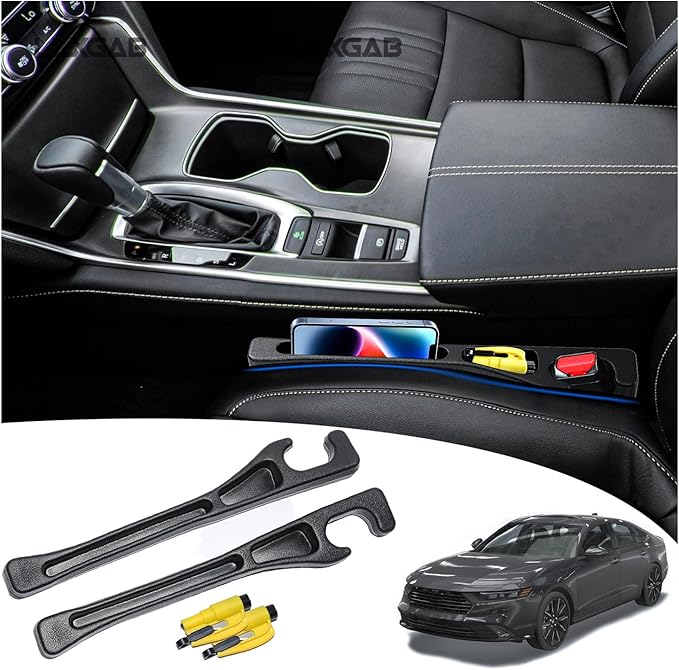 【Compatible with Honda Accord】 Seat Gap Filler,No Drop Seat Guard Compatible with Honda Accord,Drop Seat Guards for Cars(2Pcs),Emergency Keychain Car Escape Tool(2Pcs)