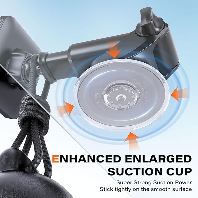APPS2Car for MagSafe Car Mount, Magnetic Phone Holder for Car with Suction Cup, 17 Strong Magnets & Adjustable Arm, Dashboard & Windshield Phone Mount Compatible with MagSafe Case iPhone 12–17 Series