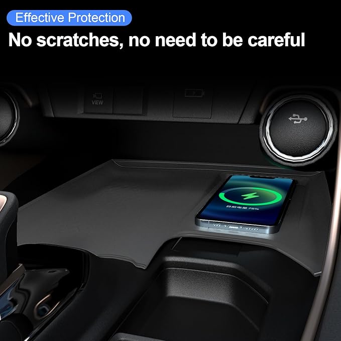 Wireless Charging Anti-Slip Mat for Grand Highlander Accessories, Black Silicone Protective Pad for 2026 2025 2024 Grand Highlander Accessories