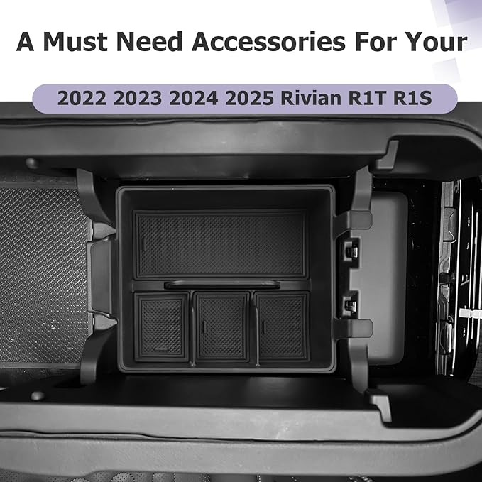 LUWU 2022-2024 R1T/R1S Center Console Organizer, 2PCS, Black