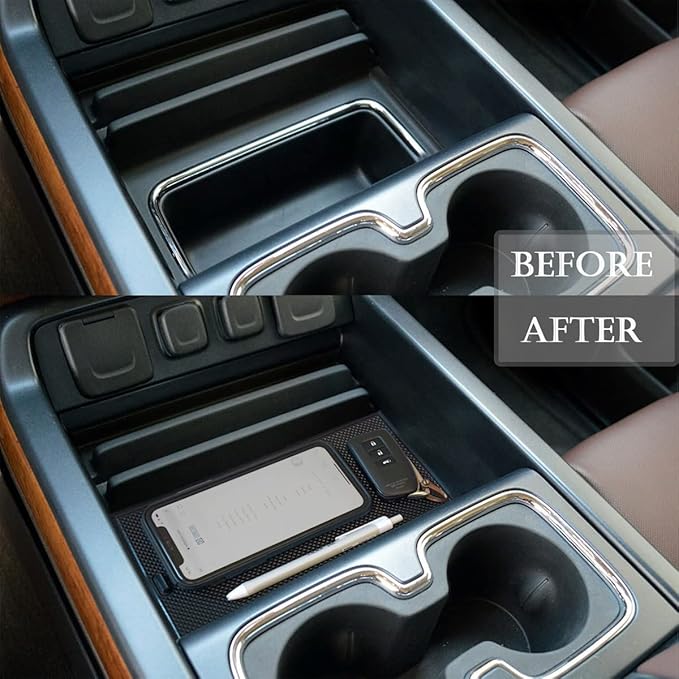 EDBETOS Center Console Secret Compartment Cover Compatible with GMC Sierra 1500/Chevy Silverado 1500 2014-2018, Sierra/Silverado 2500/3500 HD 15-19 Armrest Storage Lid Hidden Accessories Secret Pocket