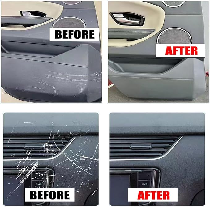 Dashboard Scratch Repair Kit, Car Dashboard Restorer & Protectant With UV Shield, Professional Grade Interior Scratch Repair Wax, Non-Greasy Formula For Dashboards, Trim & Parts