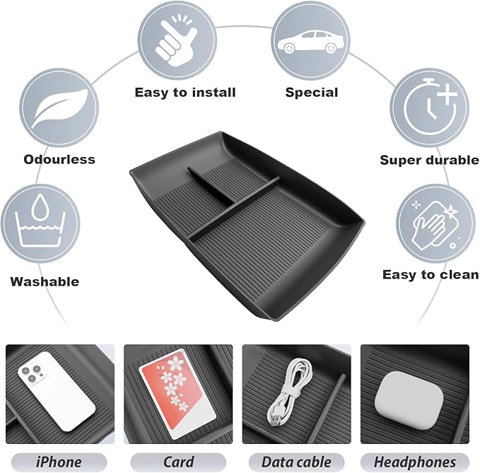 SKTU for 2024 2025 2026 Chevy Traverse Center Console Organizer for 2024-2026 Chevy Traverse (LS/LT/Z71/High Country/RS) Lower Console Organizer 2024 2025 2026 Traverse Accessories Under Console Tray