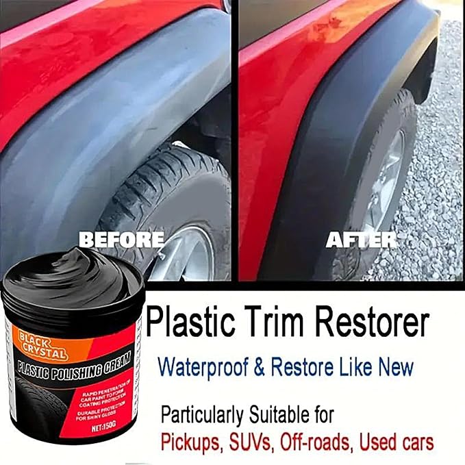 Trim Restorer, 300g Car Trim Restorer with Sponge, Automotive Detailing Supplies Cleaner Paste, Car Dashboard Scratch Remover Repair Wax for Vehicles Headlights Trims