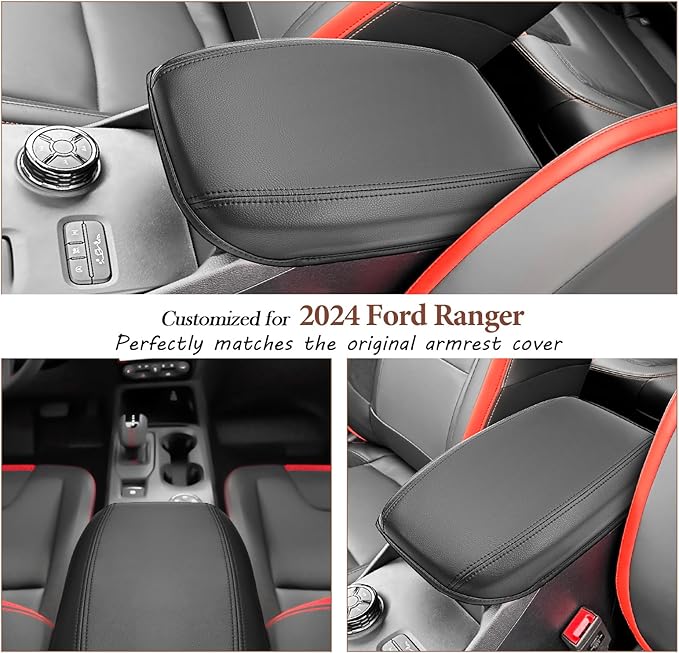 SKTU for 2024 2025 2026 Ford Ranger Armrest Cover for 2024 2025 2026 Ford Ranger Center Console Cover 2024 2025 2026 Ranger (XL/XLT/Lariat/Raptor) Armrest Pad Ford Ranger 2024 2025 2026 Accessories