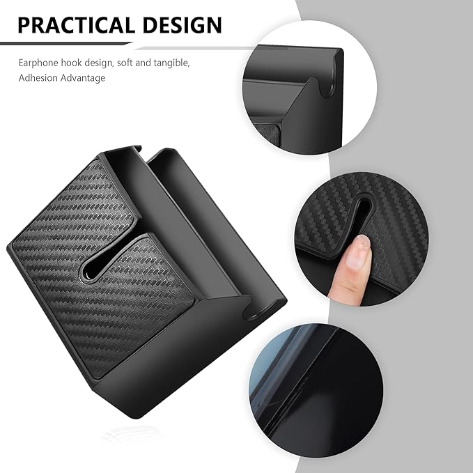 OFBAND Multifunctional Car Organizer and Storage with Sticky, Universal Car Accessory Storage Box for Phones, Cards, Keys (Carbon Fibre)