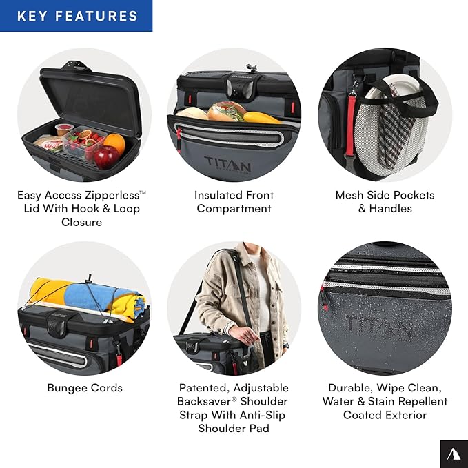 Titan by Arctic Zone Deep Freeze Cooler - Zipperless Hardbody Cooler - Deep Freeze Insulation, HardBody Liner, and SmartShelf
