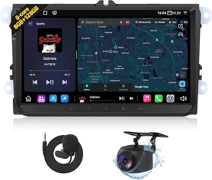 Eonon 8GB+128GB Car Audio for Volkawagen VW Jetta 2006-2015,Golf MK6 MK5,Tiguan 2008-2016,Passat 2005-2014,CarPlay/Android Auto,Touch Screen Car Stereo Opt+Coax Output,DSP,Bluetooth, 5G LTE-VWX6S-PRO