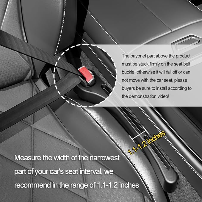 2PCS Car Seat Gap Filler Organizer with Phone Holder,[Upgrade Version] Car Seat Gap Organizer for Prevent Falling,Essential Car Accessories Car Side Seat Gap Filler (Red)