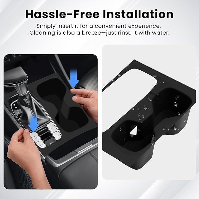 Autorder Silicone 2-in-1 Cup Holder for 2022-2026 Hyundai Santa Cruz Accessories Silicone Center Console CupHolder Insert with Gear Shift Panel Cover Dust & Scratch Resistant All-Around Protection