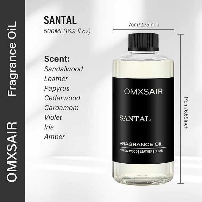 Hotel Scnet Diffuser Oil Santal 16.9Fl Oz(500ml) Value Size - Air Freshener Hotel&Car,Home- Luxury Essential Oils for Diffuser Refill - Bigger Bottle, Longer Lasting, Stronger Scent