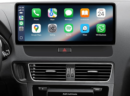 12.3" Android 13 Car Stereo CarPlay for Audi Q5 SQ5 8R (2009-2017) with MMI 3G Multimedia System-4G+64G Radio Upgrade, Wireless CarPlay Android Auto, 2400x900 Blue-Ray IPS Screen, Retains OEM Knob