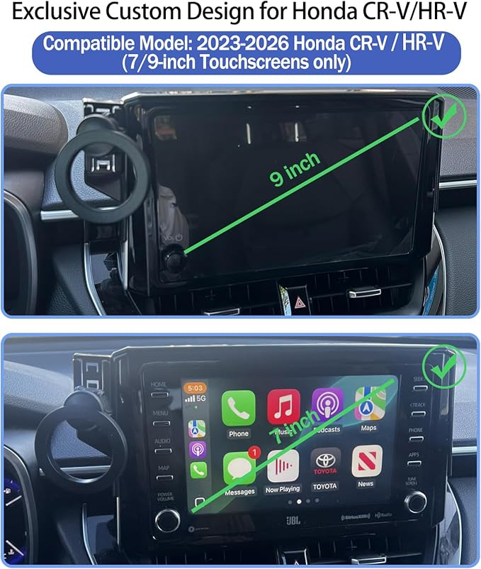 Car Phone Holder for 2026 2025 2024 2023 Honda HR-V/2026 2025 2024 2023 Honda CR-V 7/9-inch Screen, Cell Phone Mount Compatible with MagSafe