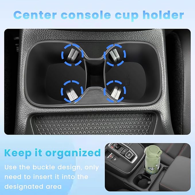 4PCS Center Console Organizer Compatible with 2023 2024 2025 2026 Honda CRV Secondary Box Insert Divider Armrest Storage Tray Hidden Storage Tray Cup Holder Interior Accessories
