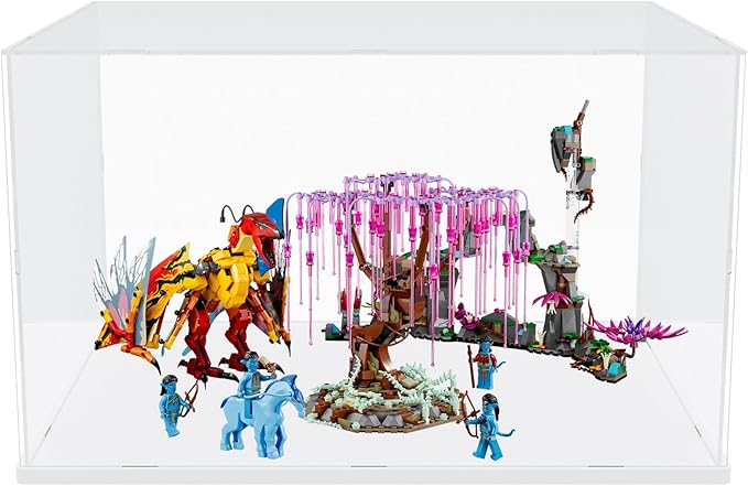 Choowin Large Acrylic Display Case for Lego Home Alone House 21330 21338 75574 for Lego Display Thickened Clear Acrylic Display Cases for Collectibles Assemble Dustproof Display Box(White Base)
