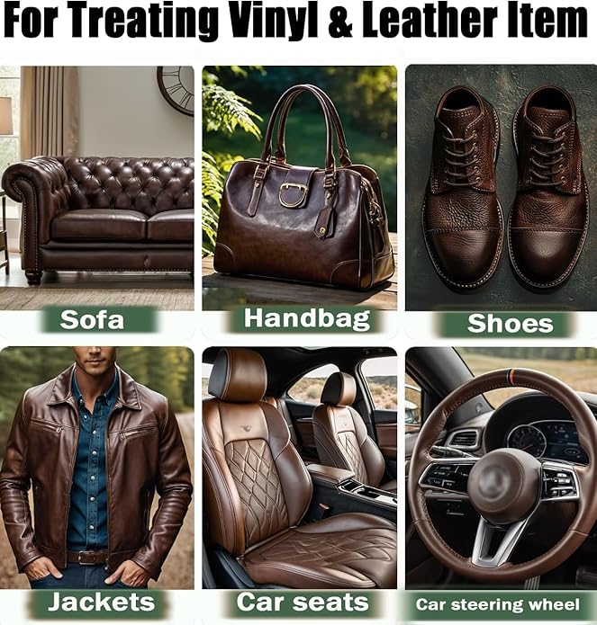Leather Recoloring Balm, Leather & Vinyl Color Restorer Conditioner – Repairs Faded & Scratched Leather Color