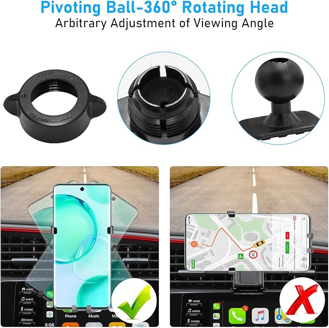 Compatible with Honda Civic Phone Holder 2016-2021,Mount Hazard Light Slot,for 10th Gen Civic Air Vent Phone Mount Anti-Shake,Civic Cell Phone Holder Mount-360 Degree Rotation Civic Phone Mount