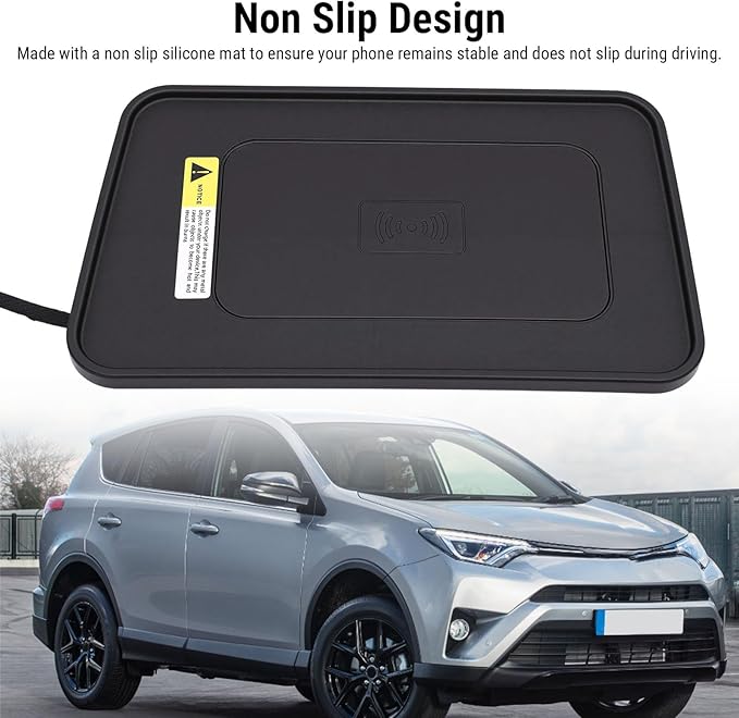 Keenso Car Wireless Charger Pad, Car Wireless Mobile Phone Charging Pad Non Slip Safe Replacement for 2013 to 2019