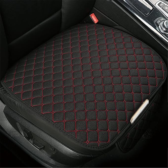 Moly Magnolia Car Seat Cover/Protector, Car Seat Cushion, Breathable, Comfort, Universal for Most Vehicles, Automotive Interior Seat Protector, Car Seat Cover for Men and Women (Black/Red)