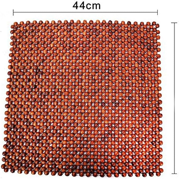 Wood Beaded Auto Car Seat Bead Cover,Natural Rosewood Wooden Bead Cool Refreshing Back Massaging Comfort Cushion Mat,Premium Quality Universal for Car Truck on Summer (Square mat)