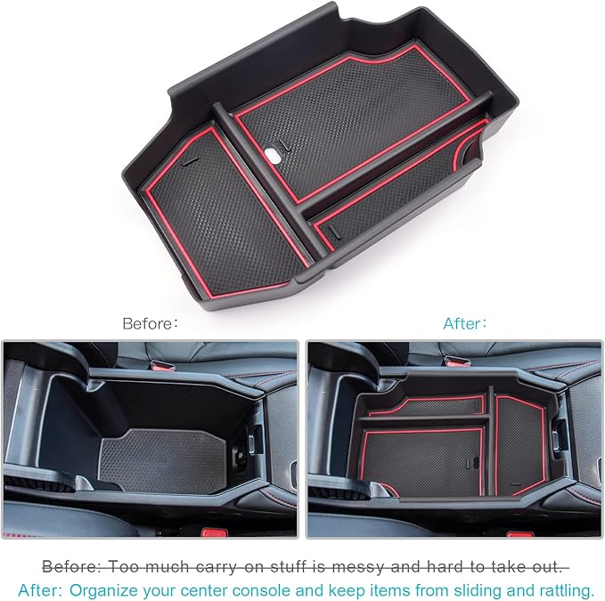 CDEFG 2023-2026 Accord Center Console Accessory Organizer for 2023 2024 2025 2026 Accord Sport EX-L L Touring LX EX Console Armrest Tray Storage Box 2023-2026 Accord 11th Gen Hybrid Accessories (Red)