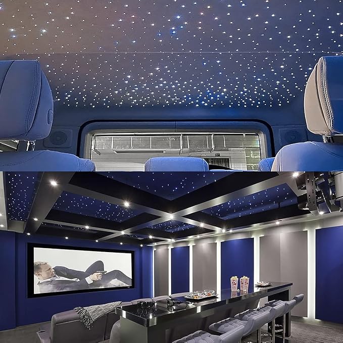 AKEPO Small Size 16W APP Twinkle Fiber Optic Lights, 650pcs 9.8ft/3m 0.03in Optical Fiber Music Activated Star Ceiling Light Kit for Car Truck Starlight Headliner/Home