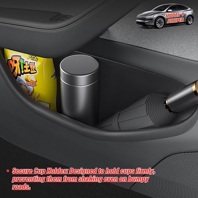 4Pcs 2026 2025 Tesla Model Y Juniper Door Pocket Liner Full Protector Cover Door Organizer Tray Side Storage Interior Accessories - Waterproof & Anti-Scratch TPE Inserts