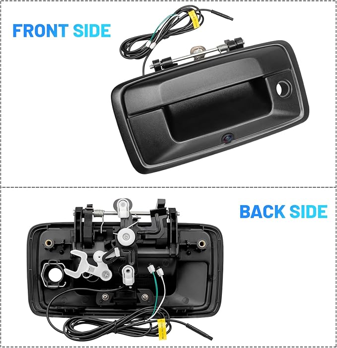 EWAY Tailgate Handle Backup Camera for 2014-2018 Chevy Silverado GMC Sierra 1500 2500 3500 Reverse Rear View RCA Camera Tailgate Latch w/Key Hole, Replaces# 23448681, 23128692, 23156952, 84016231