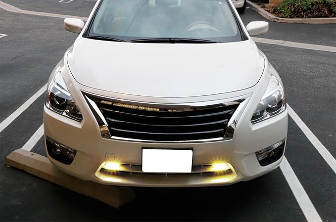 iJDMTOY 3000K Yellow 3-Chipset High Power LED Daytime Running Light Kit Compatible with Behind The Grille or Lower Bumper Insert Area