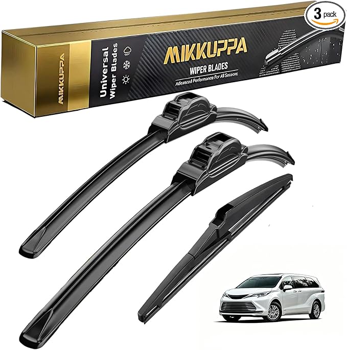 MIKKUPPA 28"+20"+16" Windshield Wiper Blades Replacement for 2011-2020 Toyota Sienna, Front & Rear Wiper Blades Set, Durable Stable Quiet All Season (Pack of 3)
