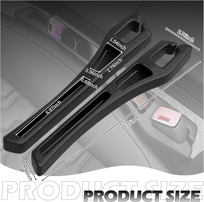 2PCS Car Seat Gap Filler Organizer,Multifunctional Car Gap Filler Organizer Storages Phone Key Avoids Things Falling,Universal Car Blocker Between Seats Car Organizer Car Accessories