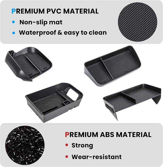 4PCS Center Console Organizer Compatible with 2019-2025 Toyota RAV4 Driver's Drawer Box Insert Secondary Storage Box, Dash Storage Tray Accessories(Not for New 10.5'' Multimedia Display)