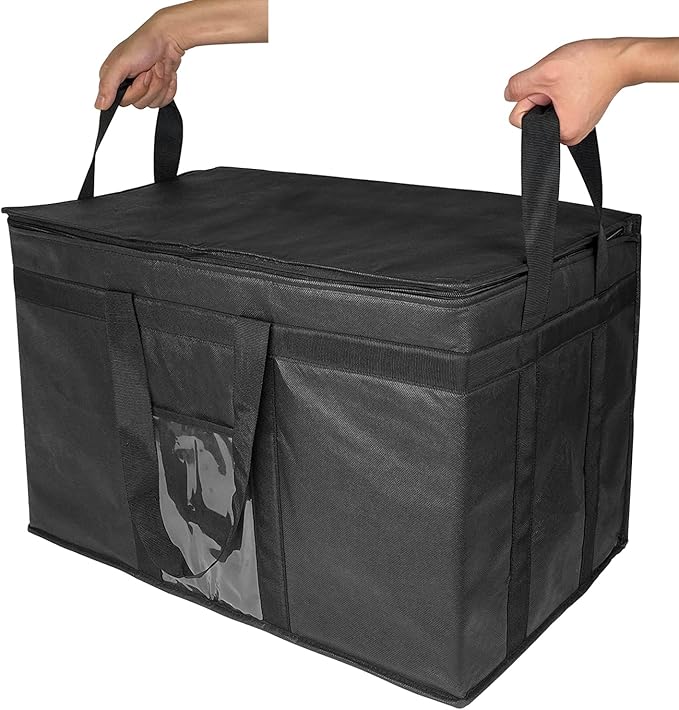 XXL-Larger Insulated Cooler Bags with Zipper Closure,Reusable Grocery Shopping Bags Keep Food Hot or Cold,Collapsible lunch bag,Grocery Transport,23"W x 15"H x 14"D