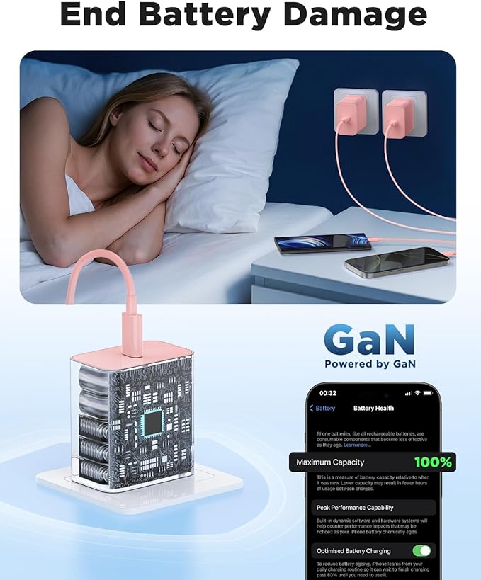 3Pack 45W Super Fast Charger Type C 10FT, USB C Android Phone Charger Fast Charging Block with Ertra Long Type-C Charger Cord for Samsung Galaxy S25/S25 Ultra/S25+/S24 Ultra/S24/S24+/S23/S22/S21-Pink