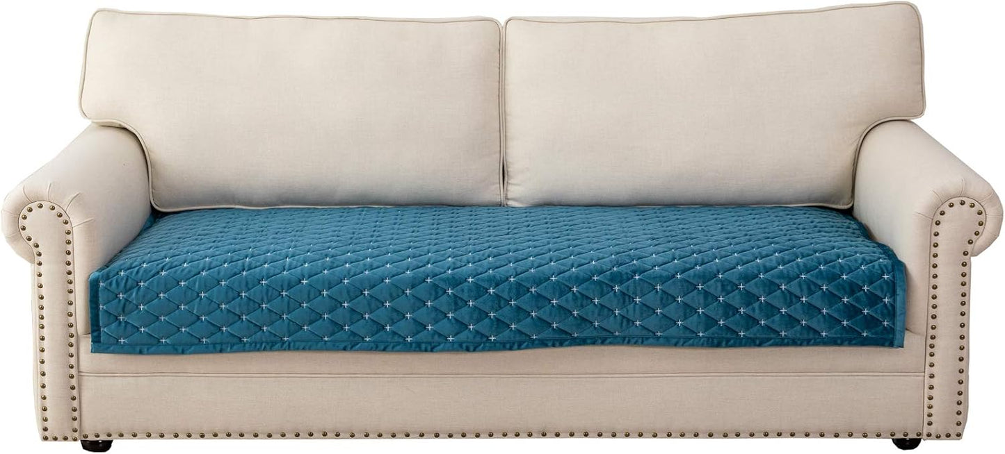 Eismodra Couch Cover,Sectional Couch Covers,Sofa Covers for 3 Cushion Couch,Anti-Slip Sofa Slipcovers for Dogs Cats Kids Loveseat Recliner L Shaped Armrest Backrest,Blue 43''x94''(Only 1 Piece)