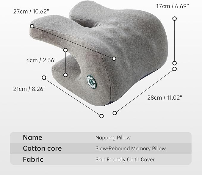 Headrest Office Chair Neck Pillow Ergonomic Memory Foam Desk Pillow for Napping - Multifunctional Comfort for Adult Workstations,Neck Support Pillow Chair for Car, Office, Gaming