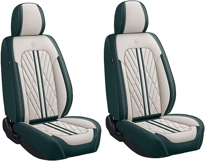 Premium Nappa Leatherette Car Seat Cover Set Custom Fit for Honda CR-V CRV 2000-2023 2024 2025 2026 Water-Proof Breathable Faux Leather Seat Cushion Protectors (Full Set 5 Seats,Beige Green)