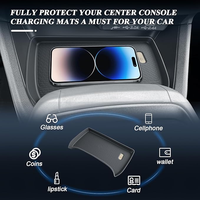 BIBIBO 2025 2026 Crosstrek Center Console Wireless Charging Mats for 2023-2026 Subaru Crosstrek&2024 2025 2026 Subaru Impreza Console Insert Charging Mats Crosstrek 2024 2025 2026