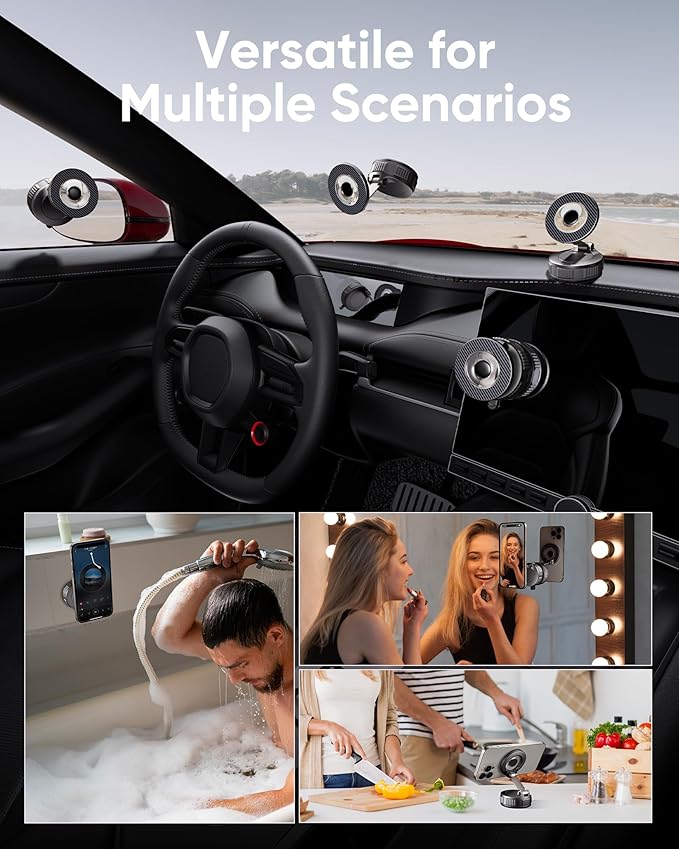 Vacuum Magsafe Car Phone Holder [120+ LB Strongest Suction & 3000gf Strongest Magnetic] 360° Adjustable Magnetic Car Phone Mount, Phone Holders for Your Car for iPhone 17 Pro Max 16 15 14 13 12 Plus
