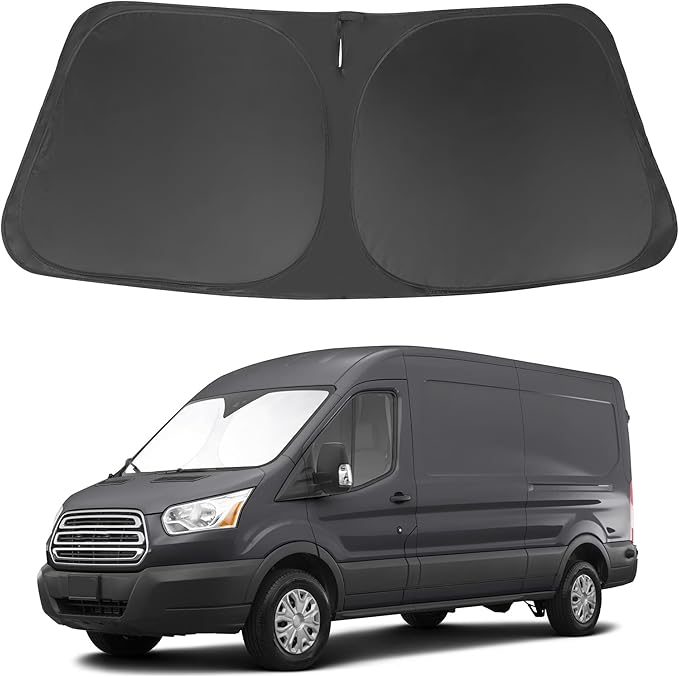 Windshield Sun Shade Custom Fit Ford Transit 2015-2024 2025 2026 Accessories Foldable Sunshade Front Window Shade Protector Keep Your Car Cool