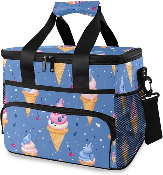 Cooler Bag Insulated Picnic Bag Large Lunch Box Reusable Tote Bag Soft Sided Portable Beach Cooler Grocery Camping