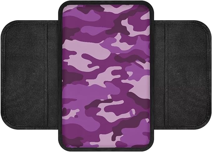 Camo Print Center Console Covers for Cars Waterproof Automobile Armrest Seat Box Cover Cushion Scratch-Resistant Vehicle Armrest Cover Pad Universal Fit for Most Cars Sedan Truck SUV