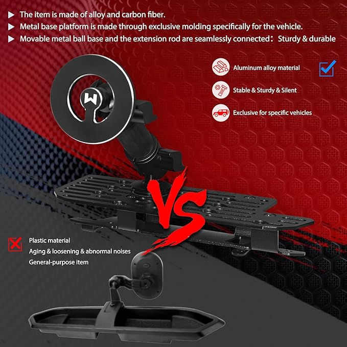WXRYLYN 2024 2025 Ram Metal Dash Mount Magnetic Phone Holder for 2019-2025 2026 Ram 1500 2500 3500 TRX Metal Dash Platform Phone Mount 2025 Cell Phone Mount